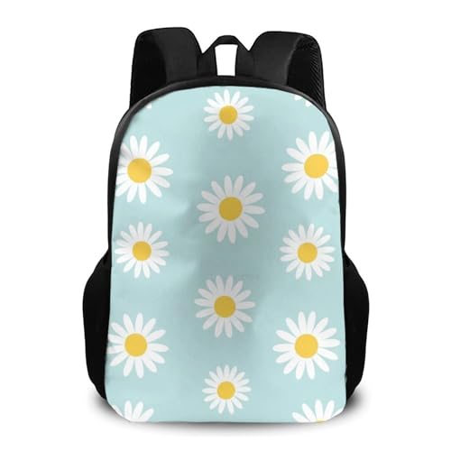 Lightweight Back Pack Floral Flowers Daisy Blue Travel Hiking Backpack Sport Gym Backpack Fits 22 Inch Notebook Business Work Bag