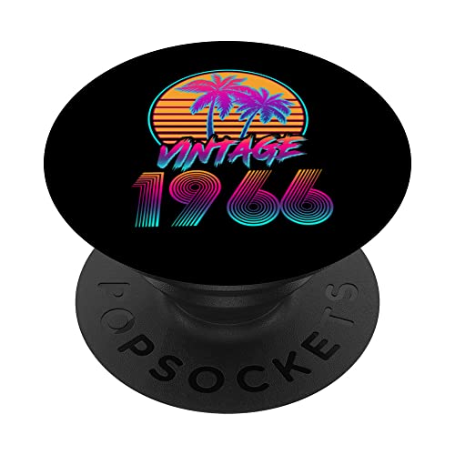 Vintage 1966 56 años Retro 80s 56 cumpleaños PopSockets PopGrip Intercambiable