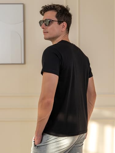Image of Lux Cozi Men's Cotton Solid Regular Fit T-Shirt