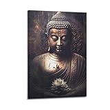 XYSXYCP Wandkunstdruck, Vintage-Buddha-Statue, Buddhismus, 