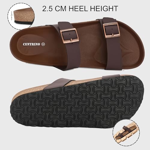 Image of Centrino Men's Berkin-Style Slip-On Sandals | Open Toe Design | Soft PU Footbed | Lightweight & Comfortable | Arch Support | On-Grip Sole | Casual Outdoor Wear (6863)