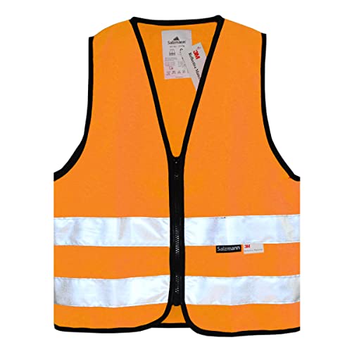 Salzmann Children's High Visibility Safety Vest w/ Zipper & 3M Reflective Material | Orange