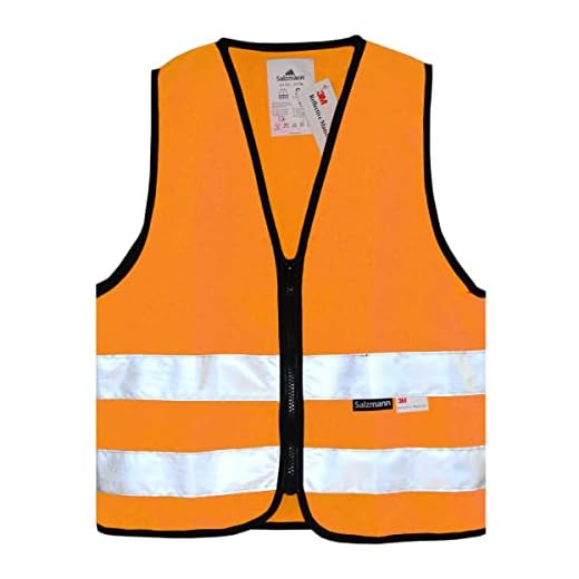 Salzmann Children's High Visibility Safety Vest w/ Zipper & 3M Reflective Material | Orange