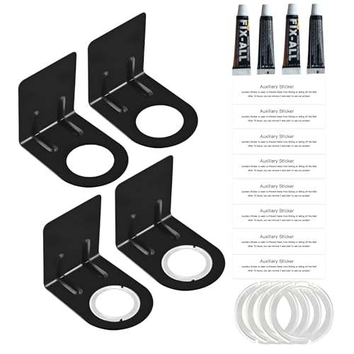 Image of LEFTSTARER 4Pcs Adhesive Soap Dispenser Wall Mount Bottle Holder, Shampoo Holder for Shower Wall, Shampoo Dispenser Holder for Bathroom Kitchen Toilet (4pcs Black)