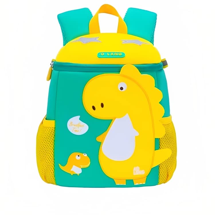 SARDAR JI TOY SHOP 3D Small Size Dinosaur Water Proof Primary School Bag Cute Cartoon Kids Backpack For Kids (11 x 9 x 5.2) Inch. (Yellow)