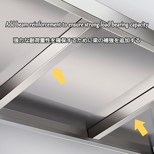 Heavy Duty Stainless Steel Food Prep Workbench, Three-Layer Kitchen Catering Table, Reinforced Beams, Neat Space Saver, 120x40x80cm (47.2x15.7x31.5in)