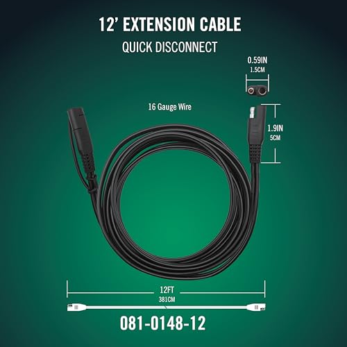 image for Battery Tender 12 Foot Extension SAE Cable - Designed for Use with Bat
