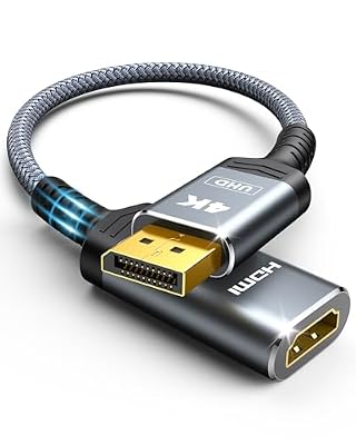 Highwings 4K Display Port to HDMI Adapter, Uni-Directional DP 1.2 Computer to HDMI 2.0 Screen, Display Port to HDMI Adapter (Male to Female), SR Anti-Break, No Latch, for Dell HP AMD NVIDIA, Passive