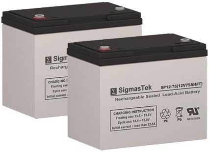Permobil C400 Stander Jr. Replacement Battery Set of 2-12 Volt 75AH IT Terminal by SigmasTek
