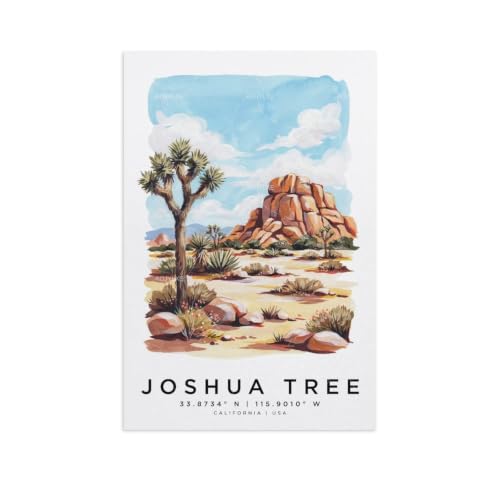 Impression Joshua Tree grand format 60x90 cm poster aquarelle haute netteté