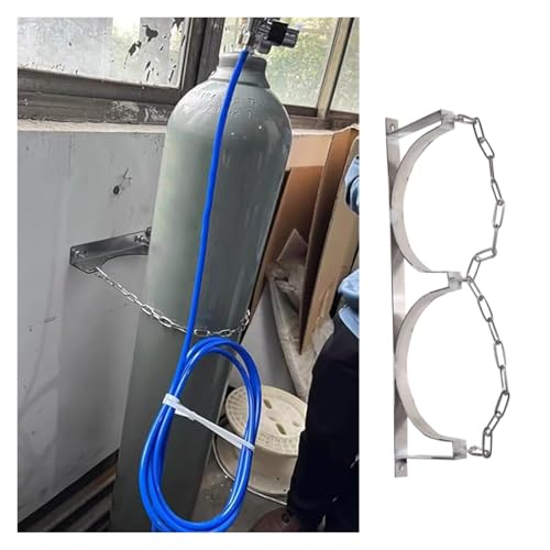 Wysoki wózek na butlę gazową ze stali na kółkach, wózek z tlenem z aluminium, do użytku wewnątrz i na zewnątrz, regulowany, montowany na ścianie uchwyt butli gazowej ze stali nierdzewnej, bezpieczny