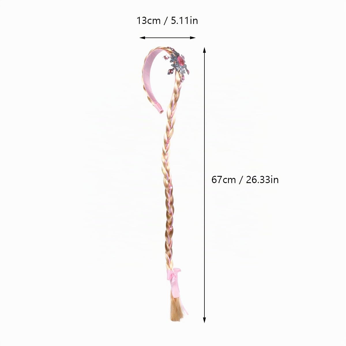 VANZACK Geflochtene Perücken Für Mädchen Langer Haarreif Cosplay Haarschmuck Für Kostümfeiern Und Rollenspiele