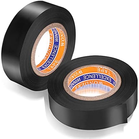 Abeillo 2 Rollen 19mm x 20m PVC Isolierband, Isolierband Klebeband Schwarz, Wasserdichtes Selbstklebendes Isolierband, Elektriker Klebeband zum Bündeln und Wartung von Kabeln Cover
