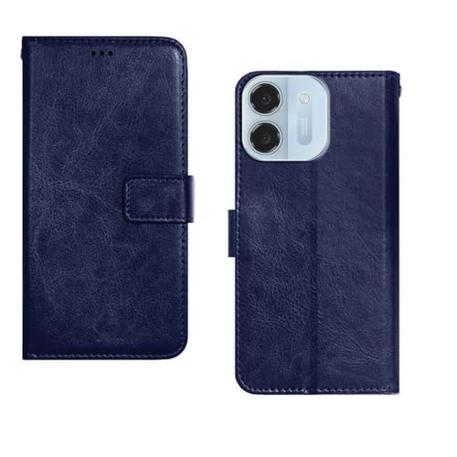 Image of amazon basics Ai+ Pulse 2 5G Flip Cover | Card Pockets Wallet & Stand | Flip Cover for Ai+ Pulse 2 5G (Blue)