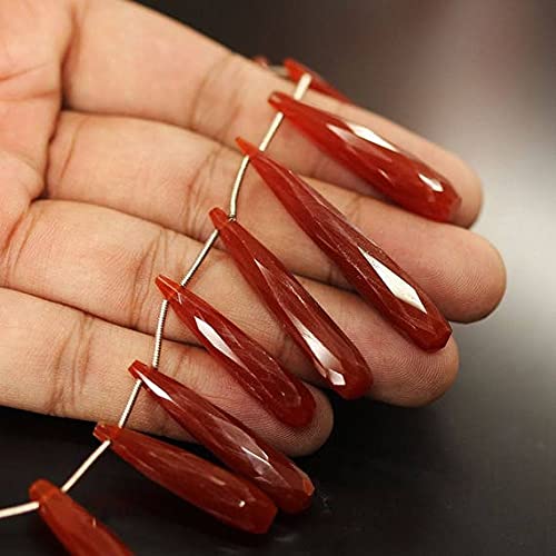 Perles en calcédoine naturelle taillées en gouttes pour bijoux haut de gamme