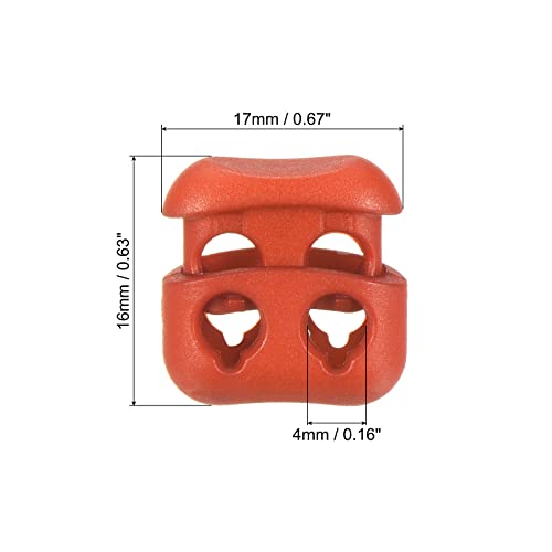 PATIKIL Cord Locks, 30 Pack Oval Spring Toggle Stopper for Drawstring Bag Shoelaces Orange Red, 16x17mm - Image 2
