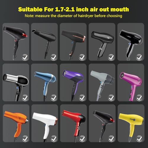 Acessório difusor de cabelo grande para bicos de secador de cabelo de 1,7 a 2,1, acessório universal