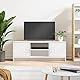 vidaXL TV Schrank, Fernsehschrank mit viel Stauraum, Lowboard für Fernseher Wohnzimmer, Fernsehtisch HiFi Schrank TV Möbel, Weiß Holzwerkstoff