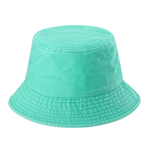 Bucket Hat, Summer Travel Beach Sun Hat, Bucket Hat For Women Men Cotton Unisex Packable Fisherman Hat Outdoor Cap Lake Blue #TOP4