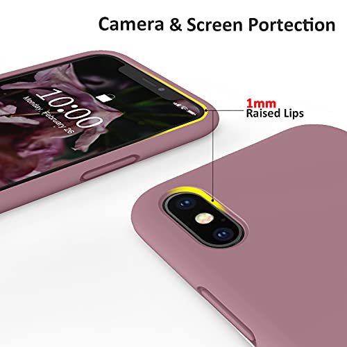 Surphy Liquid Silicone Case For Iphone Xs Max (2018), Shockproof With Microfiber Lining, 6.5 Inches - Lilac Purple #TOP4