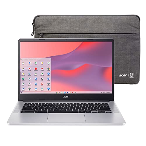 Image of acer Chromebook 314 Laptop | Intel Celeron N5100 | 14 inch Full HD IPS Display | Intel UHD Graphics | 8GB LPDDR4X | 64GB eMMC | Wi-Fi 6 | DTS Audio | Protective Sleeve | Chrome OS | CB314-3H-C41F