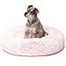 Friends Forever Donut Dog Bed Faux Fur Fluffy Calming Sofa For Small Dogs, Soft & Plush Anti Anxiety Pet Couch For Dogs, Machine Washable Coco Pet Bed with Non-Slip Bottom, 23
