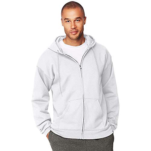 Hanes Men's Ultimate Cotton Heavyweight Full Zip Hoodie_White_M