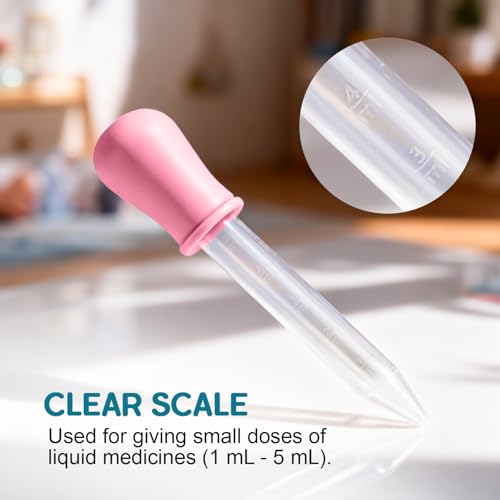 Image of Baybee Baby Medicine Feeder Dropper for Infants & Toddlers | BPA-Free Silicone Oral Dropper | Multipurpose Baby Feeder for Medicine, Syrup, Vitamins, Juice | Easy-to-Clean, Reusable (Pink - Pack of 2)