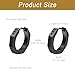 OIDEA Viking Rune Men's Earrings: 16mm Norse Viking Huggie Hoop Earrings for Men Stainless Steel Earrings Huggie Hinged Earring Amulet Protection Jewelry Gift 18G Black