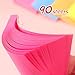 Lined Sticky Notes 3x3 Sticky Notes with Lines Self-Stick Notes Bright Color 4 Pads 90 Sheets/Pad (Rose Red)