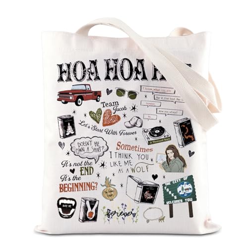 Twilight Sac fourre-tout inspiré du film Vampire Lovers Sac à bandoulière HOA HOA Saison Cadeau Edward Bella Cadeau Loup-garou Fourchettes Cadeau, Hoa Tote, 35*40cm