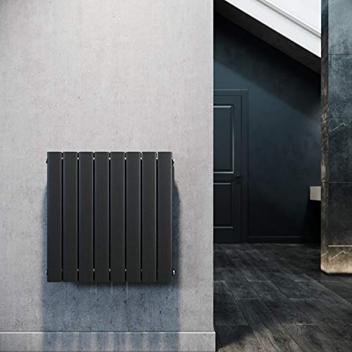 ELEGANT Paneelheizkörper Horizontal 630 x 616 mm Anthrazit Badezimmer/Wohnraum Doppellagig Horizontal Heizkörper Badheizkörper Design Flachheizkörper