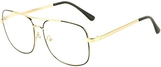 Elite Classic Square Luxury Aviator Readers Reading Glasses (Black & Gold Frame, 2.75)