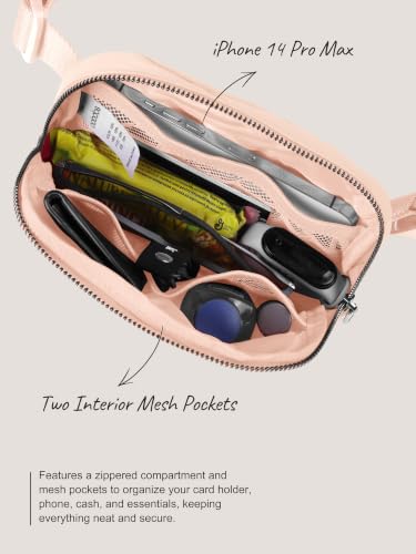 Image of ODODOS Unisex Mini Belt Bag with Adjustable Strap Small Fanny Pack for Workout Running Traveling Hiking, Pale Coral