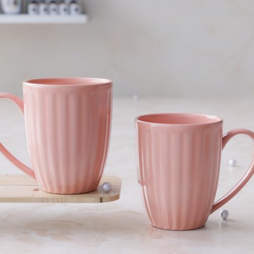 Buy The Earth Store Pastel Glam Pink 300ML Ceramic Coffee Mug Set of 2
