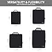 BAGAIL 4 Set/6 Set/8 Set Compression Packing Cubes Travel Accessories Expandable Packing Organizers (Cloth Pattern, 4-Black)