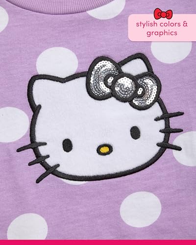 Hello Kitty Girls Sweatpants Set - 2 Piece Fleece Crewneck Sweatshirt and Girls Joggers Cute Matching Clothing Set (2T-12)3