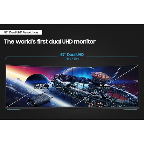 SAMSUNG 57" Odyssey Neo G9 (G95NC) Series Dual 4K UHD 1000R Curved Gaming Monitor, 240Hz, 1ms with DisplayPort 2.1, Quantum Mini-LED, DisplayHDR 1000, AMD FreeSync Premium Pro, LS57CG952NNXZA image 6