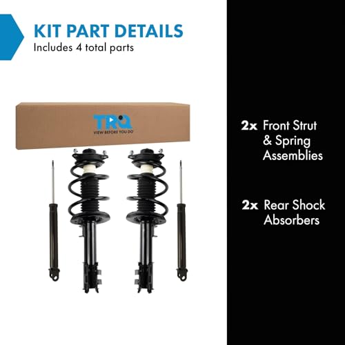 Image of TRQ Front and Rear Complete Strut Assembly & Shock Absorber Kit Complete Strut & Coil Spring Assembly Compatible with 2011-2014 Hyundai Sonata 2011-2015 Kia Optima