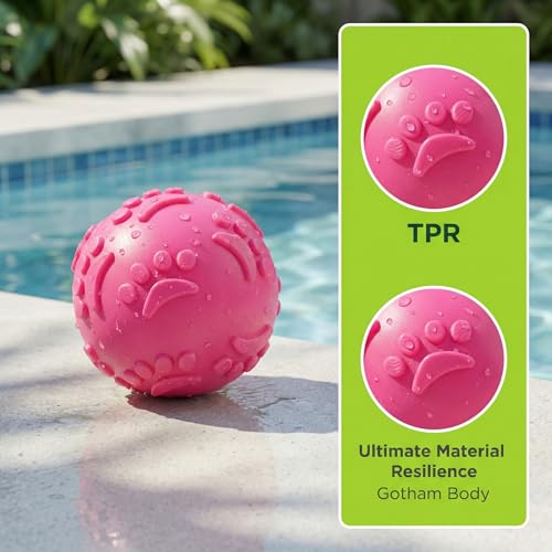 BRRDAQU 3 Stück Hundespielzeug Ball Unzerstörbarer Hundeball 6 cm Quietschball aus TPR Hund Kauspielzeug Schwimmfähig für Pool Training für Mittelgroße Und Kleine Hunde(Blau Rosa Grün)