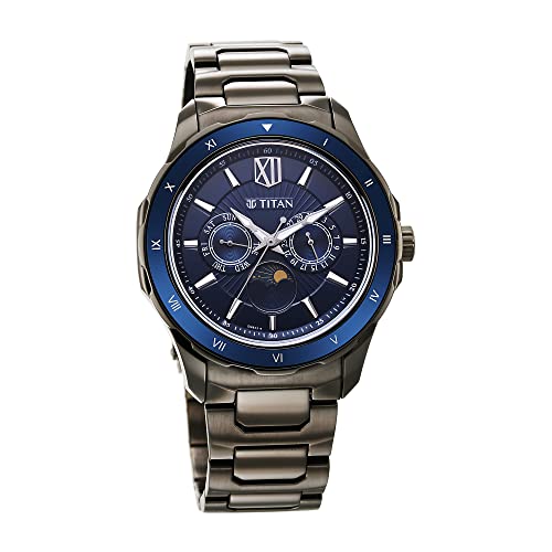 Titan Regalia Premium Blue Dial Stainless Steel Strap Analog Watch for Men-NS1688KM07 - Image 2