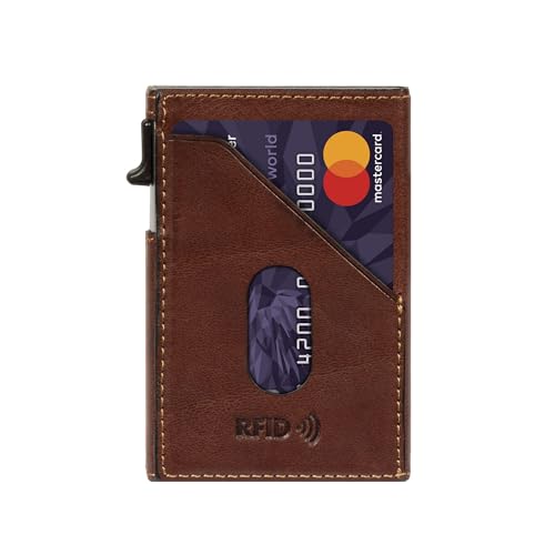 Tony Perotti Italian Leather Quick Access Wallet - Men's Slim RFID Wallet With Pop-Up Card Slider & Receipt Pocket - Eco-Friendly Vegetable-Tanned Full Grain Made in Italy