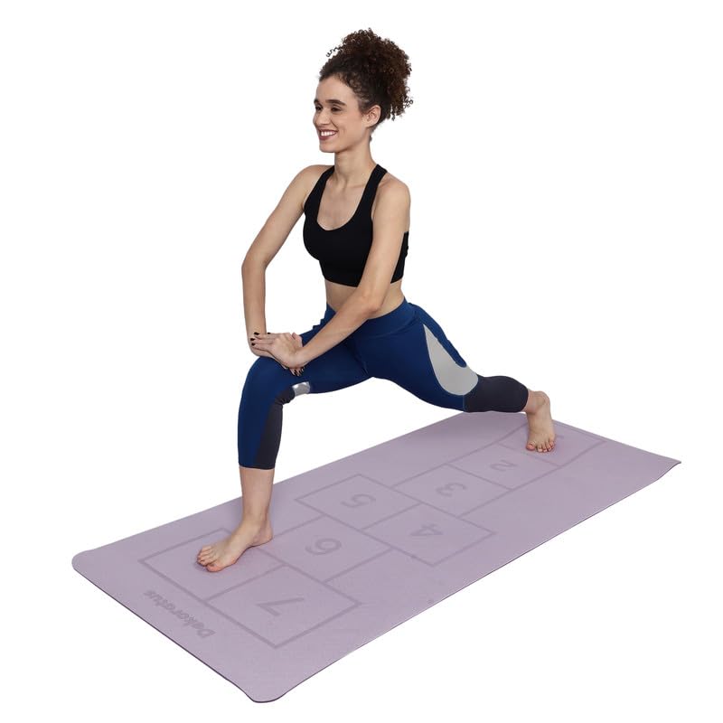 Dekoratus Extra Wide Non Slippery TPE 6ft x 2.62ft x 6mm Yoga Mat for men, Women and Kids with hopscotch Play mat comes with Wooden Marker and bag cover - Lavender (B0CHP46V2N) Amazon Price History, Amazon Price Tracker