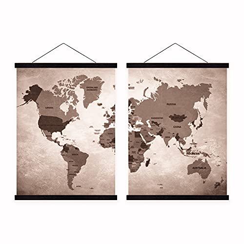 Goodsnetic Magnetic Poster Frame Hanger, Black 10inch Magnet Poster Frame for Poster Print Photo Picture Map Scroll and Artwork Wooden Frame Hanger Hanging Kit for Walls, 2 Pack
