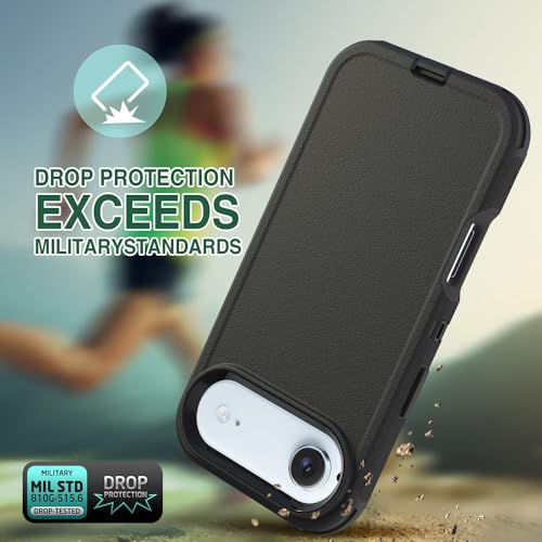 Image of Rugged Case Compatible with iPhone 17 Air | Heavy-Duty Shockproof Protective Cover, Black