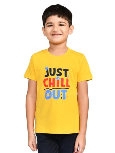 Image of Lux Cozi Printed Round Neck Half Sleeve Cotton T-Shirt for Boys | Prints May Vary |