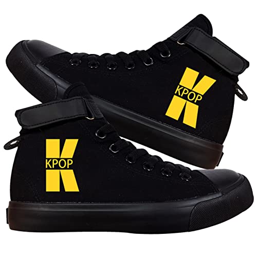 KPOP Merch Gifts for Teen Girls Sneakers Canvas Heart Hand Symbol Unisex Shoes High Top Sneakers for Womens and Mens