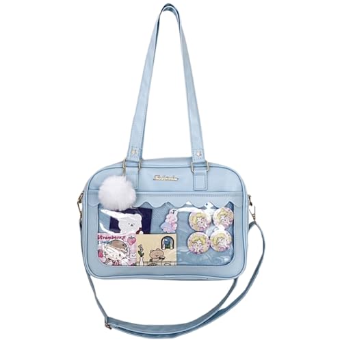 Cute Ita Bag Multi-Purpose Crossbody Bag Messenger Bag Shoulder Tote Bag Purse Kawaii Anime Pin Display Bag for Cosplay