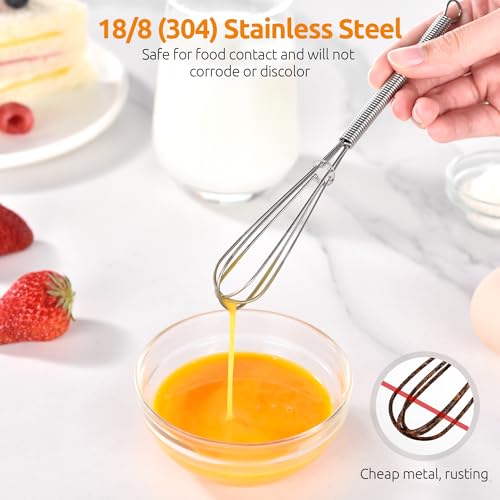 Image of U-Taste Small Mini Whisks for Cooking, 18 /8 Stainless Steel 7 inch Wisking Tool