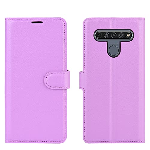 Kezaizhe Funda Movil para LG K61 Carcasa Cuero PU Silicona Magnetic Wallet Protector Teléfono Flip Cover For K61 LG K 61 LMQ630EAW 2020 Tapa con Soporte (Purple)